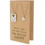 Quan Jewelry Father and Daughter Necklace Set, Dog Tag and Heart Charms Inspirational Gifts with Greeting Card Quan Jewelry Father and Daughter Necklace Set, Dog Tag and Heart Charms Inspirational Gifts with Greeting Card