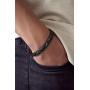 Room101 Stainless Steel with Black PVD Cuff Bangle Bracelet, 8'' - Choise of Style