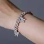 TOPGRILLZ 10mm 6 Times Plated Iced Out Small Charm Butterfly Diamond Cuban Link Bracelet for Women Novelty Jewelry Gifts
