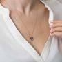 ENZOMAR Amethyst Crystal Heart Necklace for Women - 1 Year Anniversary Necklace for Girlfriend, Healing Crystal Necklace, Little Girls Jewelry, Wedding Anniversary, Dainty Necklace