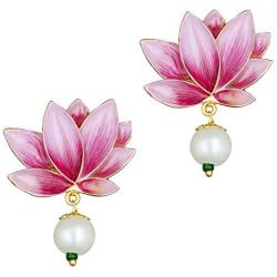Aheli Flower Shape Dangle Drop Stud Earrings Ethnic Party Fashion Jewelry for Women