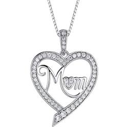 FANCYCD ''Always My Mother Forever My Friend'' Love Heart Necklace, 18'', Special Jewelry for Women, Mother’s Day Gifts for Mom, Wife, Aunt, Grandma...
