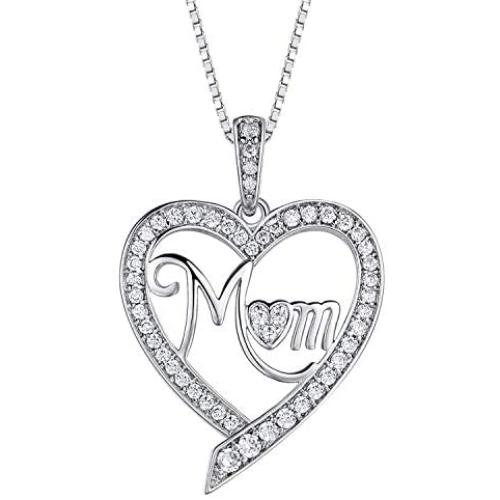 FANCYCD ''Always My Mother Forever My Friend'' Love Heart Necklace, 18'', Special Jewelry for Women, Mother’s Day Gifts for Mom, Wife, Aunt, Grandma...