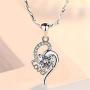 Brands Platinum Plated Sparky Cubic Zirconia Love Heart Arrow Pendant Necklace for Women Valentines Lover Gifts for Girlfriend ZY063