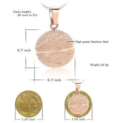 constantlife Cremation Jewelry for Ashes - Basketball Stainless Steel Memorial Pendant Urn Necklace Keepsake for Men Women