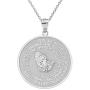 925 Sterling Silver Bible Verse Serenity and Lords Prayer Medal Pendant Necklace