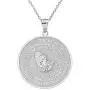 925 Sterling Silver Bible Verse Serenity and Lords Prayer Medal Pendant Necklace