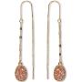 Humble Chic Simulated Druzy Chain Bar Threaders - Boho Glitter Gold-Tone Long Sparkly Needle Drop Earrings for Women - Bohemian Created Geode Stone Pendants