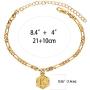 Initial Ankle Bracelets for Women Men, 18K Gold Silver Figaro Cuban Link Anklet Bracelet for Women Teen Girls, Custom Name Gold Anklet with Initials