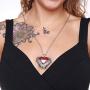 Controse Womens Silver-Toned Stainless Steel - Guarded Heart Necklace with Pendant 28''