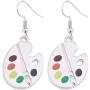 Trendy Enamel Artist Paint Palette and Brush Drop Earrings Gifts Jewelry for Women & Girls Trendy Enamel Artist Paint Palette and Brush Drop Earrings Gifts Jewelry for Women & Girls