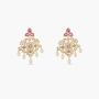 Tarinika Mabel Gold-Plated Indian Jewelry Set with Necklace and Earrings - White Red Green