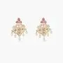 Tarinika Mabel Gold-Plated Indian Jewelry Set with Necklace and Earrings - White Red Green Tarinika Mabel Gold-Plated Indian Jewelry Set with Necklace and Earrings - White Red Green