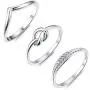Adramata 3 Pcs Stainless Steel Engagement Wave Ring for Women Cute Thumb Band Rings Set Adramata 3 Pcs Stainless Steel Engagement Wave Ring for Women Cute Thumb Band Rings Set