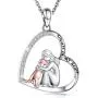 APOTIE 925 Sterling Silver Dog Necklace for Girls Always in My Heart Pendant Puppy Mother Day Jewelry Gift for Mom Dog Lover