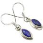 SilverStarJewel 925 Sterling Silver Navy Blue Lapis Lazuli August Birthstone Earrings 1.1''
