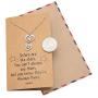 Quan Jewelry Infinity Heart and Stars Pendant Little and Big Sister Necklace, Birthday Gifts for Women with Inspirational Quote on Greeting Card
