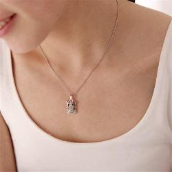 Aineecy Frog Toad Necklace Pendant Crystal Cubic Zircon Toad Frog Lucky Animal Pet Choker Chain Necklace for Women Girls Jewelry