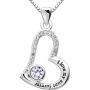 ALOV Jewelry Sterling Silver I Love My Aunt Forever Love Heart Cubic Zirconia Pendant Necklace ALOV Jewelry Sterling Silver I Love My Aunt Forever Love Heart Cubic Zirconia Pendant Necklace