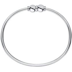 Lighthouse Creations The Traditional Sterling Silver Double Ball Threaded Bracelet from Cape Cod