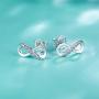 Women Earrings Studs 925 Sterling Silver Dangle Drop Earrings Infinity Love Round Cut CZ Diamond Jewelry Women Girls Gift for Valentines Day
