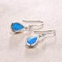 FANCIME Sterling Silver Opal Dangle Earrings White Fire/Blue Teardrop/Oval/Spiral Ribbon Hook Drop Earrings October Birthstone Fine Jewelry for Women Girls