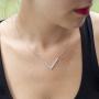 ZLXPRO V Necklace Chevron Pendant CZ Sterling Silver Choker Initial Jewelry Gift for Women Girls 16''+2''
