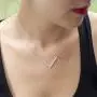 ZLXPRO V Necklace Chevron Pendant CZ Sterling Silver Choker Initial Jewelry Gift for Women Girls 16''+2''