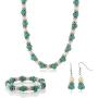Gem Stone King 18 Inch Simulated Turquoise Howlite and Cultured Freshwater Pearl and Spacers Necklace + Earrings
