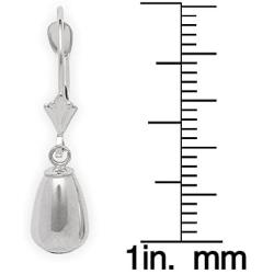 Jewelryweb Solid 14k Yellow or White Gold Polished Tear-Drop Leverback Earrings for women and girls
