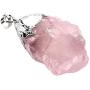 Top Plaza Reiki Healing Crystal Stone Pendant Necklace Irregular Natural Raw Rose Quartz Gemstone Necklaces for Womens