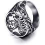 Elfasio Viking Drakkar Ship Kraken Norse Sea Monster Octopus Squid Tentacle Stainless Steel Vintage Ring