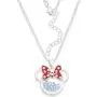 Disney Birthstone Women and Girls Jewelry Minnie Mouse Silver Plated Shaker Pendant Necklace, 18+2'' Extender Disney Birthstone Women and Girls Jewelry Minnie Mouse Silver Plated Shaker Pendant Necklace, 18+2'' Extender