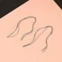 KEETEEN Double Curved Sterling Silver Threader Earrings Tassel Drop Dangle Earrings Gift for Girls Womens