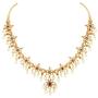 Aheli Faux Kundan and Simulated Red and Green Stone Ethnic Indian Wedding Necklace Earring Jewelry Set for Women
