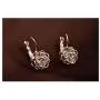 Blooming CZ Filigree Rose Flower Crystal Leverback Dangle Drop Earrings for Women Girls Sensitive Ear Sweet Sunflower Dangling for Lovers Wedding Elegant Diamond Jewelry Gifts Hypoallergenic