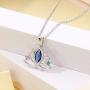 Aniu Sterling Lotus Flower Necklace for Women, 925 Silver with Cubic Zirconia Pendant, Best Jewelry Gifts for Girls/Mom/Wife/Grandma/Girlfriend (with Fine Gift Box)