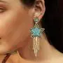 Star Beaded Tassel Dangle Earrings - Long Five Star Big Bead Chandelier Drop Earrings For Women, Large Statement Native Beaded Fringe 5 Star Earrings Star Beaded Tassel Dangle Earrings - Long Five Star Big Bead Chandelier Drop Earrings For Women, Large Statement Native Beaded Fringe 5 Star Earrings