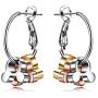Iuha Triple Color Animal Mini Mouse Bear Dangle Platinum Plated Hoop Earrings/Accessories/Hypoallergenic