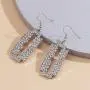 Aimimier Gothic Razor Blade Drop Earrings Crystal Punk Geometric Dangle Earrings Huggie Jewelry for Women and Girls