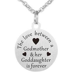 Godmother and Goddaughter Dog Tag Necklace Jewelry Keychain Pendant