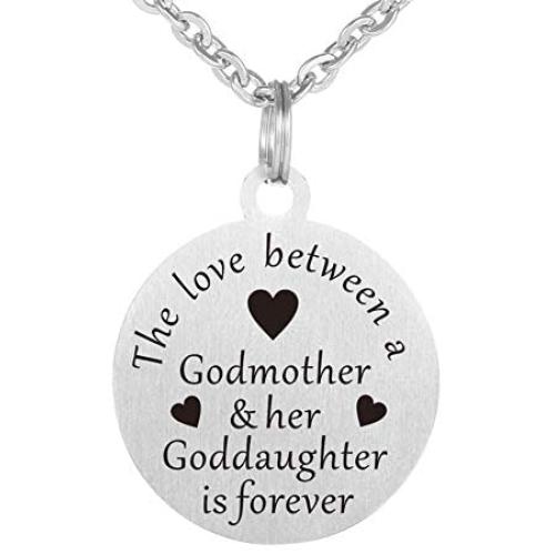 Godmother and Goddaughter Dog Tag Necklace Jewelry Keychain Pendant
