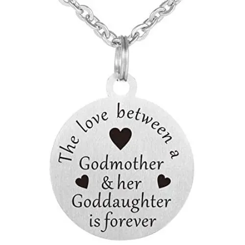 Godmother and Goddaughter Dog Tag Necklace Jewelry Keychain Pendant Godmother and Goddaughter Dog Tag Necklace Jewelry Keychain Pendant