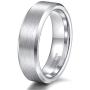 TRUMIUM 4mm 6mm 8mm Men Women Wedding Band Tungsten Carbide Ring Brushed Beveled Edge Silver/Blue/Black Size 4-15