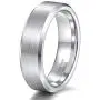 TRUMIUM 4mm 6mm 8mm Men Women Wedding Band Tungsten Carbide Ring Brushed Beveled Edge Silver/Blue/Black Size 4-15