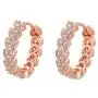 JUMOO Rose Gold Hoop Stud Earrings for Women Girl Love Shape cubic zirconia Copper Fashion Jewelry Hypoallergenic
