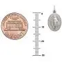 Ritastephens Italian Sterling Silver Miraculous Virgin Mary Medal Latin Prayer Charm Pendant Necklace (Mini, Small)