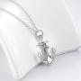 LUHE Anchor Necklace Sterling Silver Polished Nautical Anchor Rope Fine Jewelry for Men Women, for Her (Anchor Necklace)