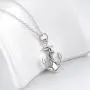 LUHE Anchor Necklace Sterling Silver Polished Nautical Anchor Rope Fine Jewelry for Men Women, for Her (Anchor Necklace)