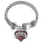 Inspired Silver - Silver Pave Heart Charm Bracelet with Cubic Zirconia Jewelry Inspired Silver - Silver Pave Heart Charm Bracelet with Cubic Zirconia Jewelry